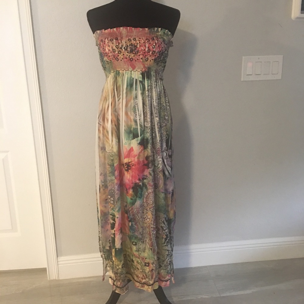 Lapis Multi-Colored Floral Maxi Dress